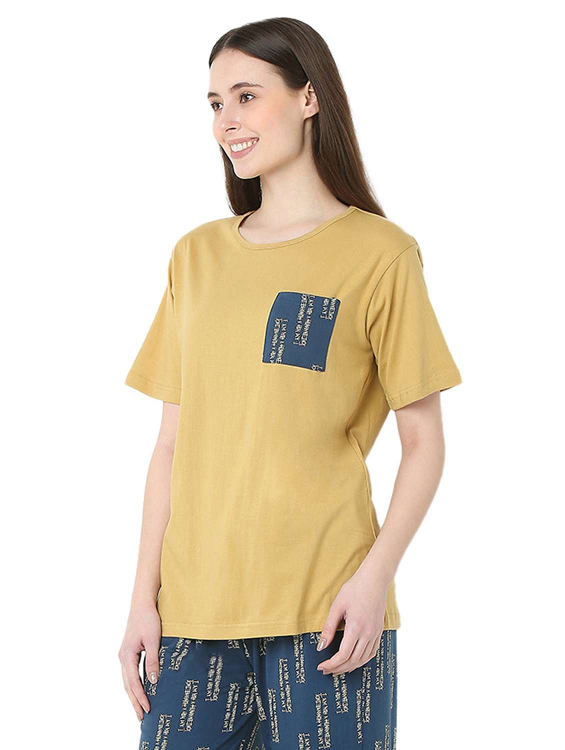 women solid short sleeve regular fit t-shirt - 22088064 - Standard Image - 1
