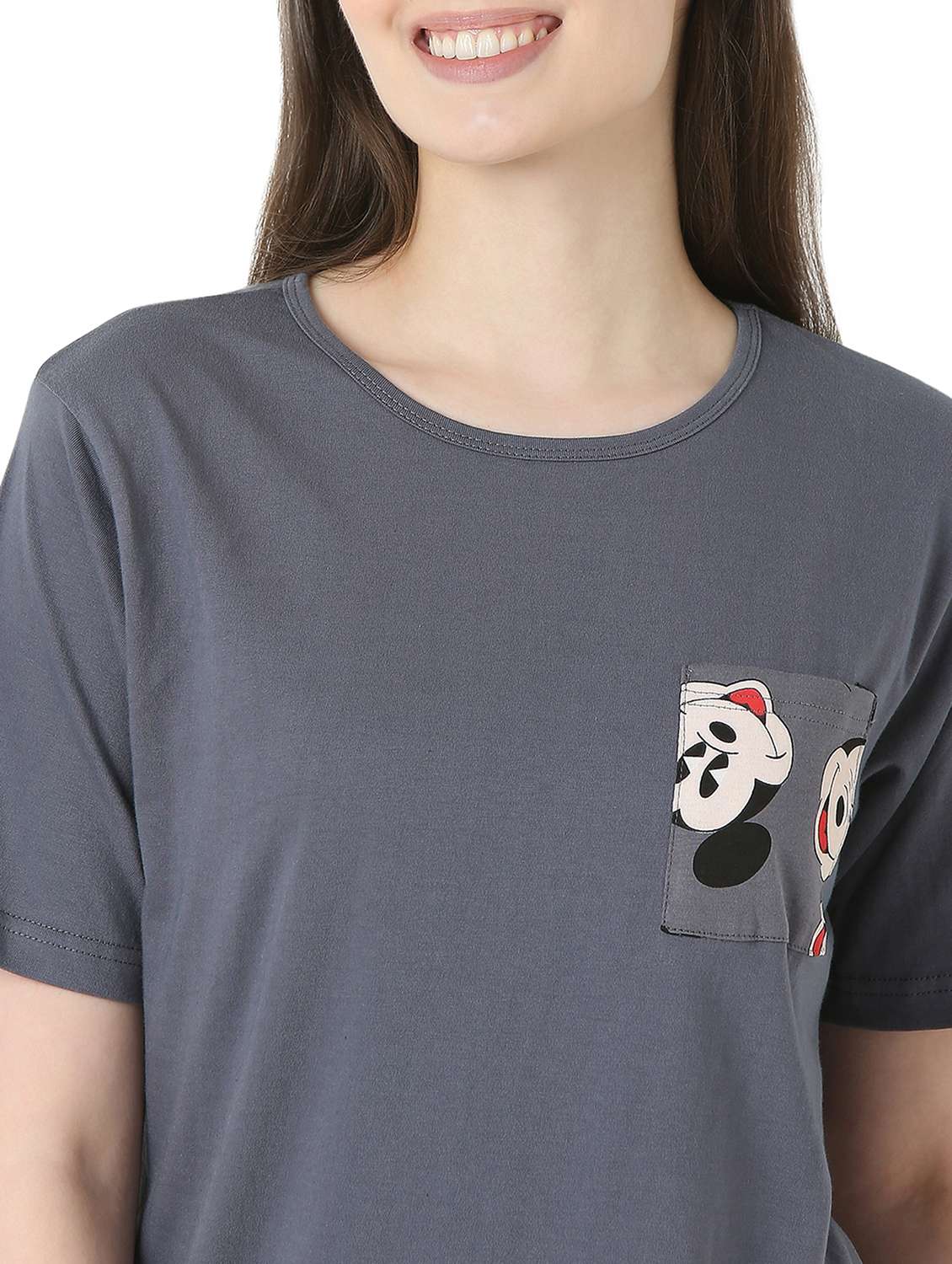 women solid short sleeve regular fit t-shirt - 22088067 - Standard Image - 4