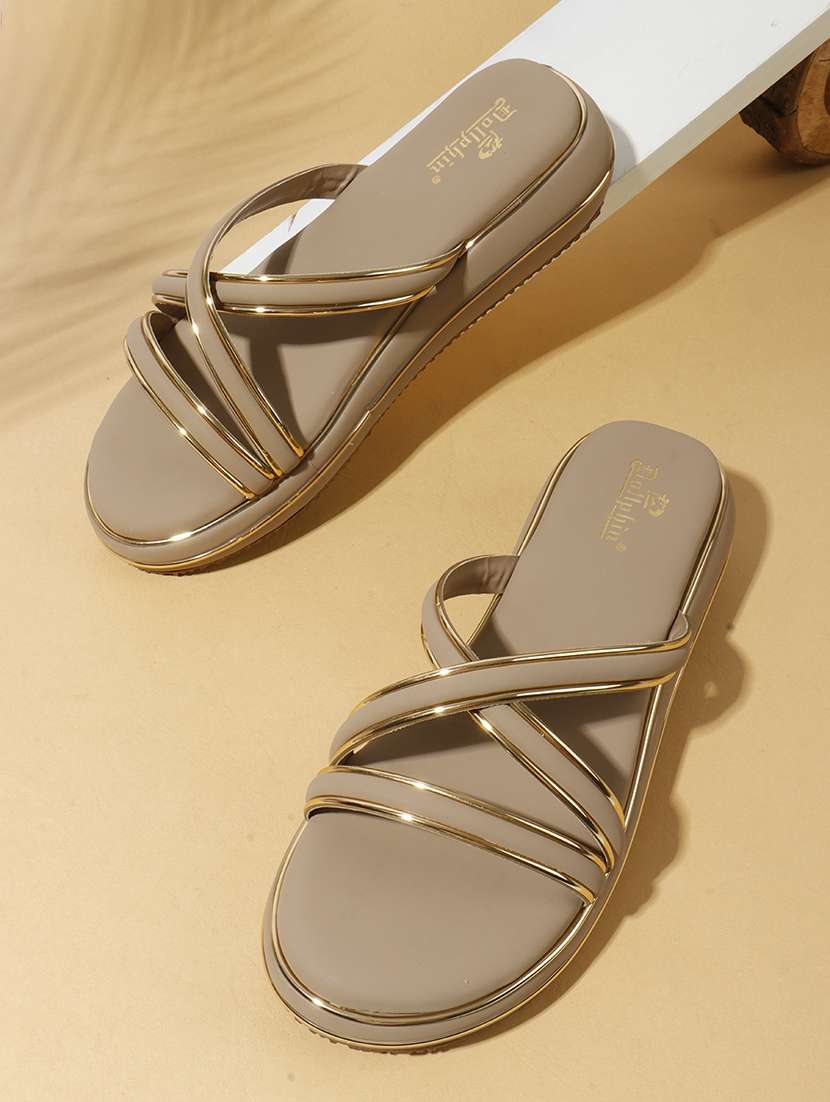 women black slip on flat sandal - 22088069 - Zoom Image - 0