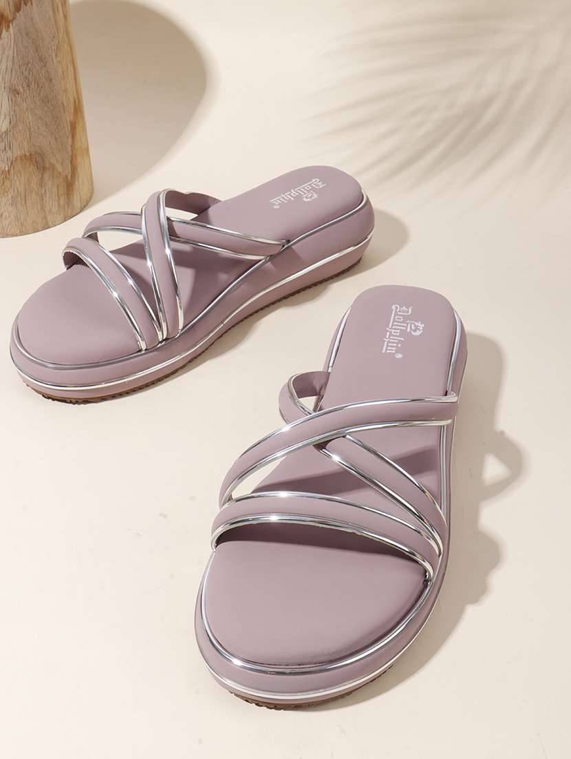 women black slip on flat sandal - 22088070 - Zoom Image - 0
