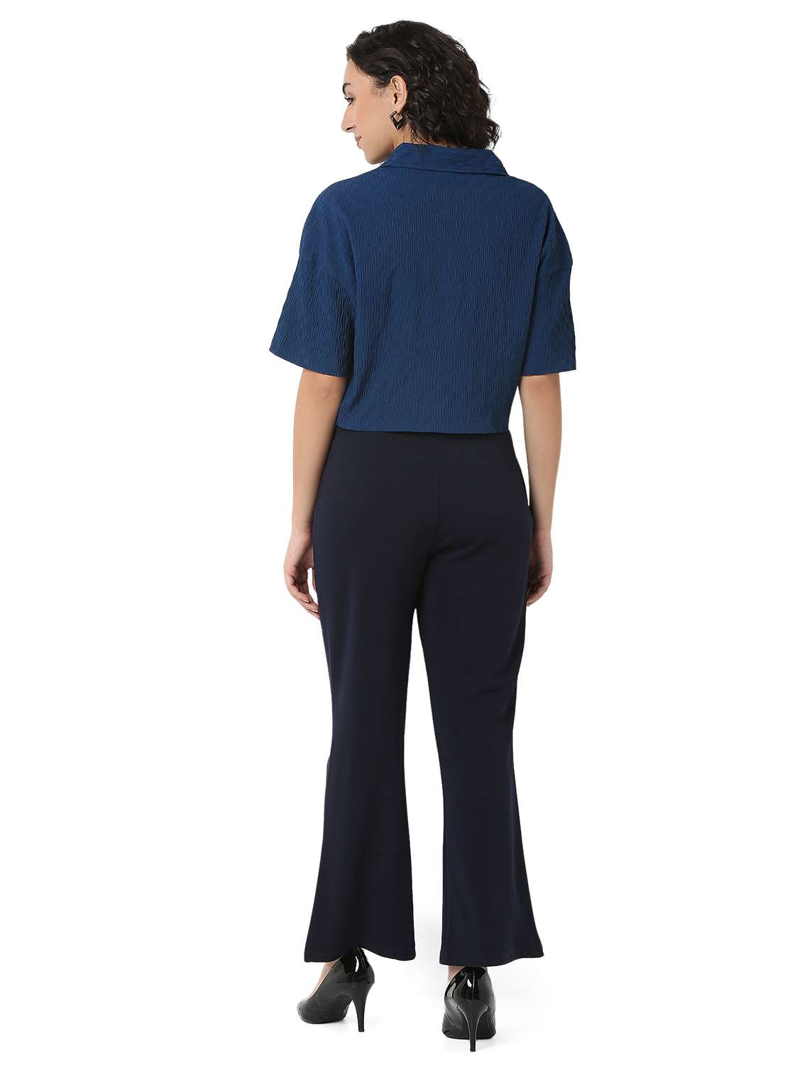 women solid shirt and trouser co-ord set - 22088096 - Standard Image - 4