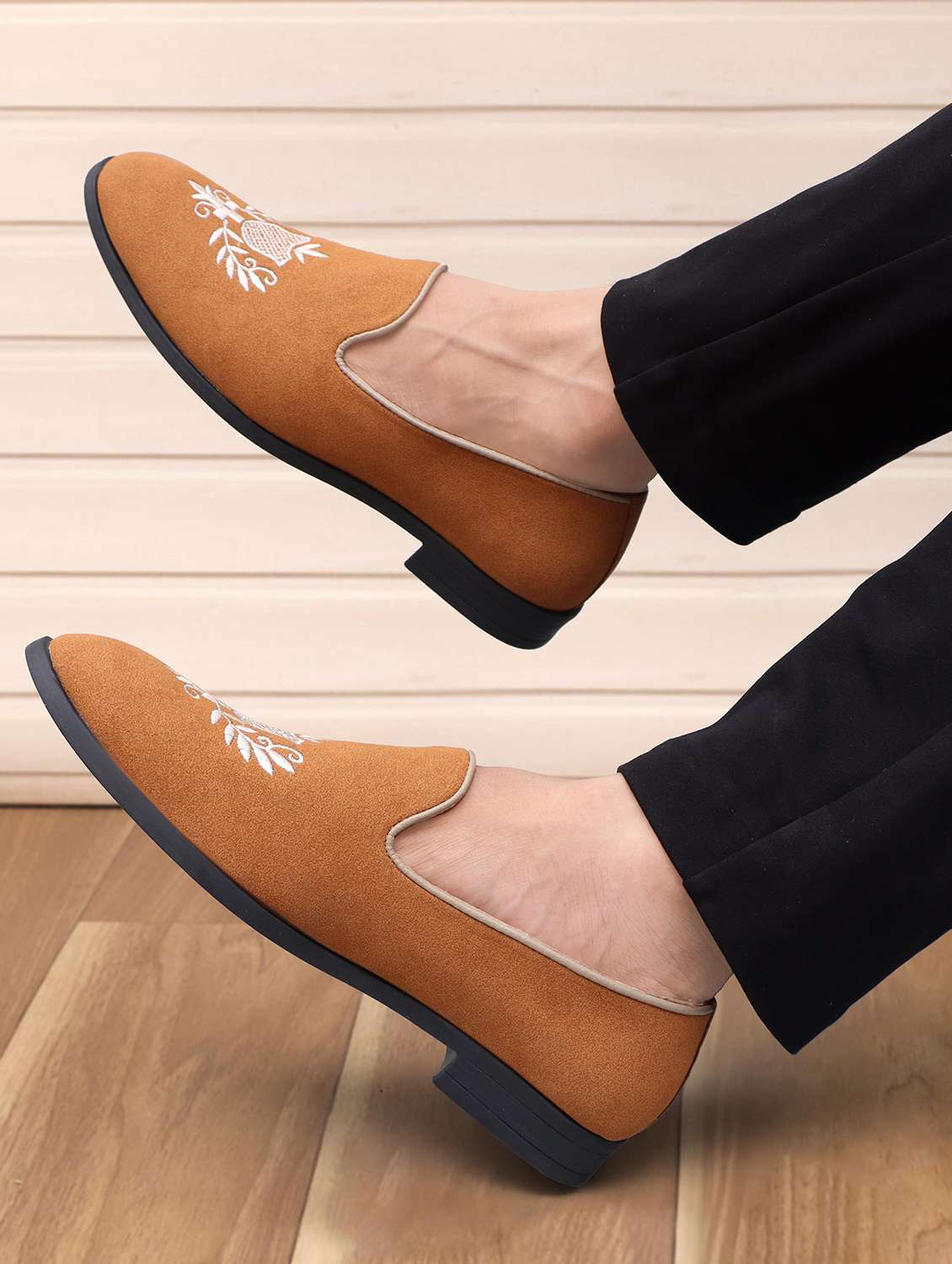 men beige slip on moccasin - 22088104 -  Standard Image - 1