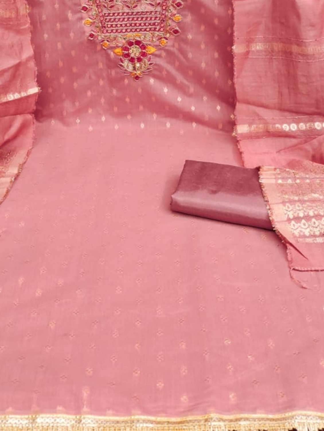 women self design embroidered unstitched suit set - 22088109 -  Standard Image - 1