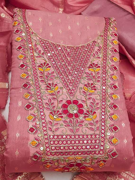 women self design embroidered unstitched suit set - 22088109 -  Standard Image - 4