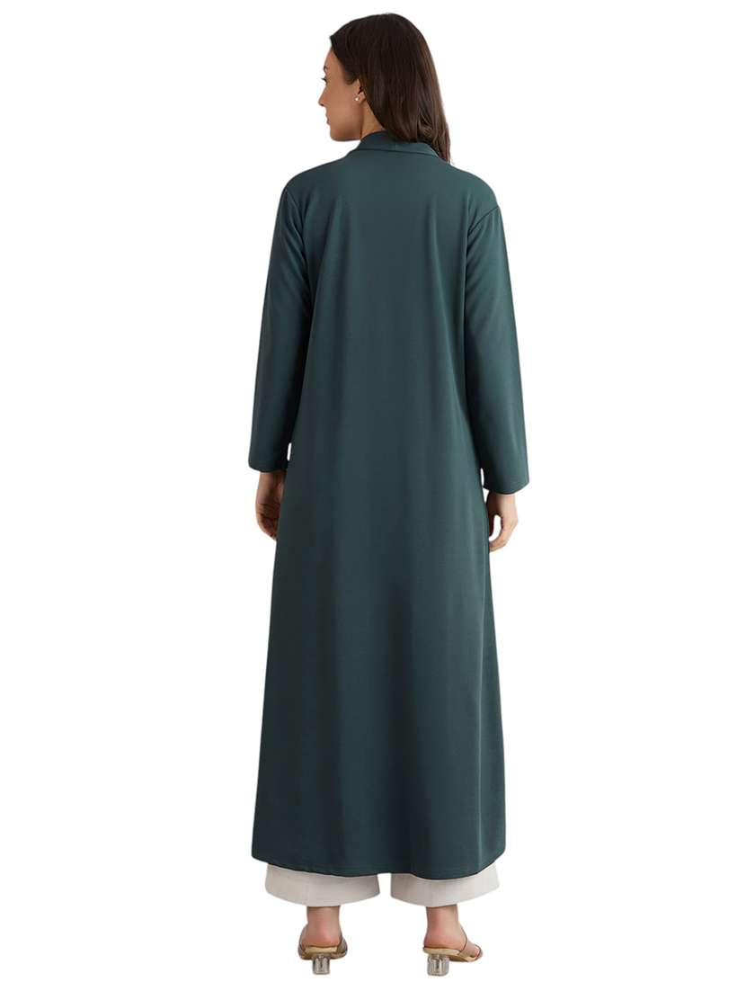women solid long sleeve long shrug - 22088127 - Standard Image - 4