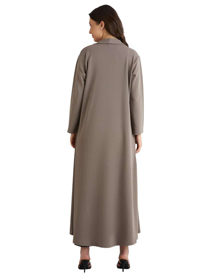 women solid long sleeve long shrug - 22088128 -  Standard Image - 4