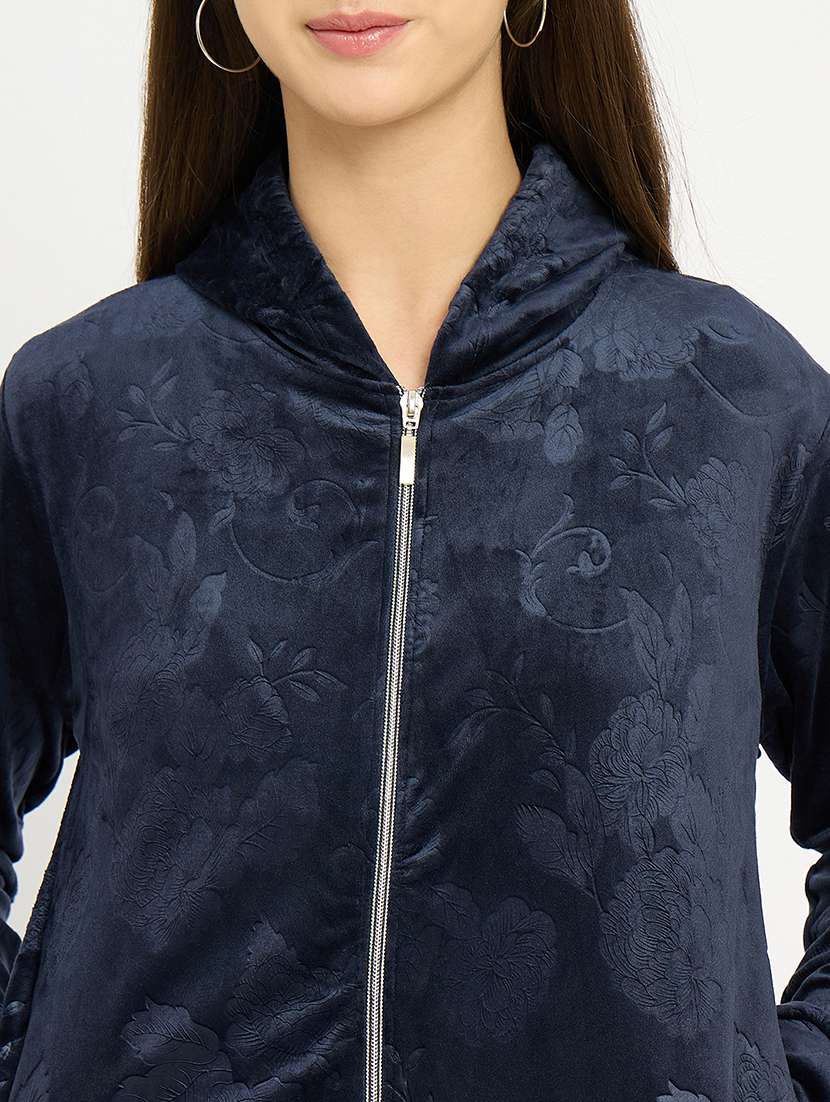 women solid long sleeve hooded sweatshirt - 22088135 -  Standard Image - 4