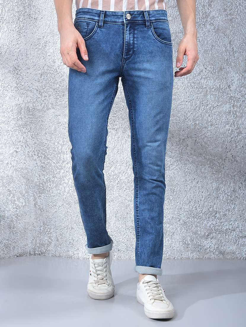 men washed low rise full length slim fit jeans - 22088162 - Zoom Image - 0