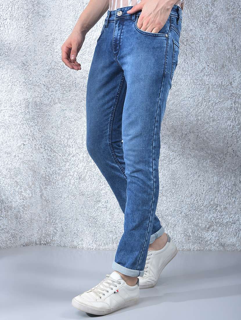 men washed low rise full length slim fit jeans - 22088162 - Standard Image - 1