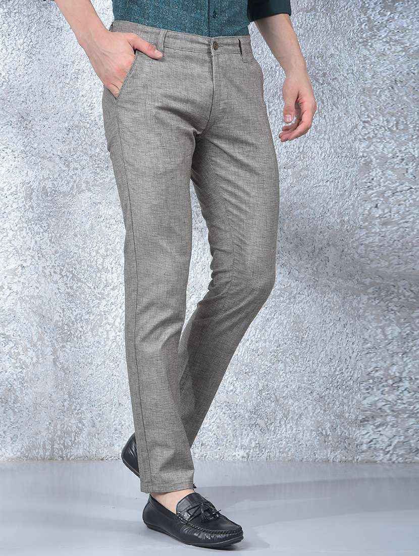 men solid mid rise flat front chinos - 22088163 -  Standard Image - 1