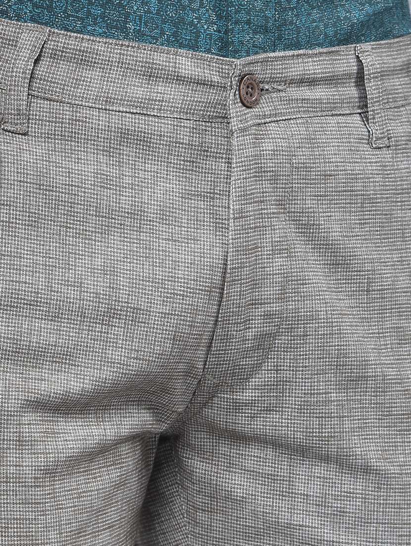 men solid mid rise flat front chinos - 22088163 - Standard Image - 6