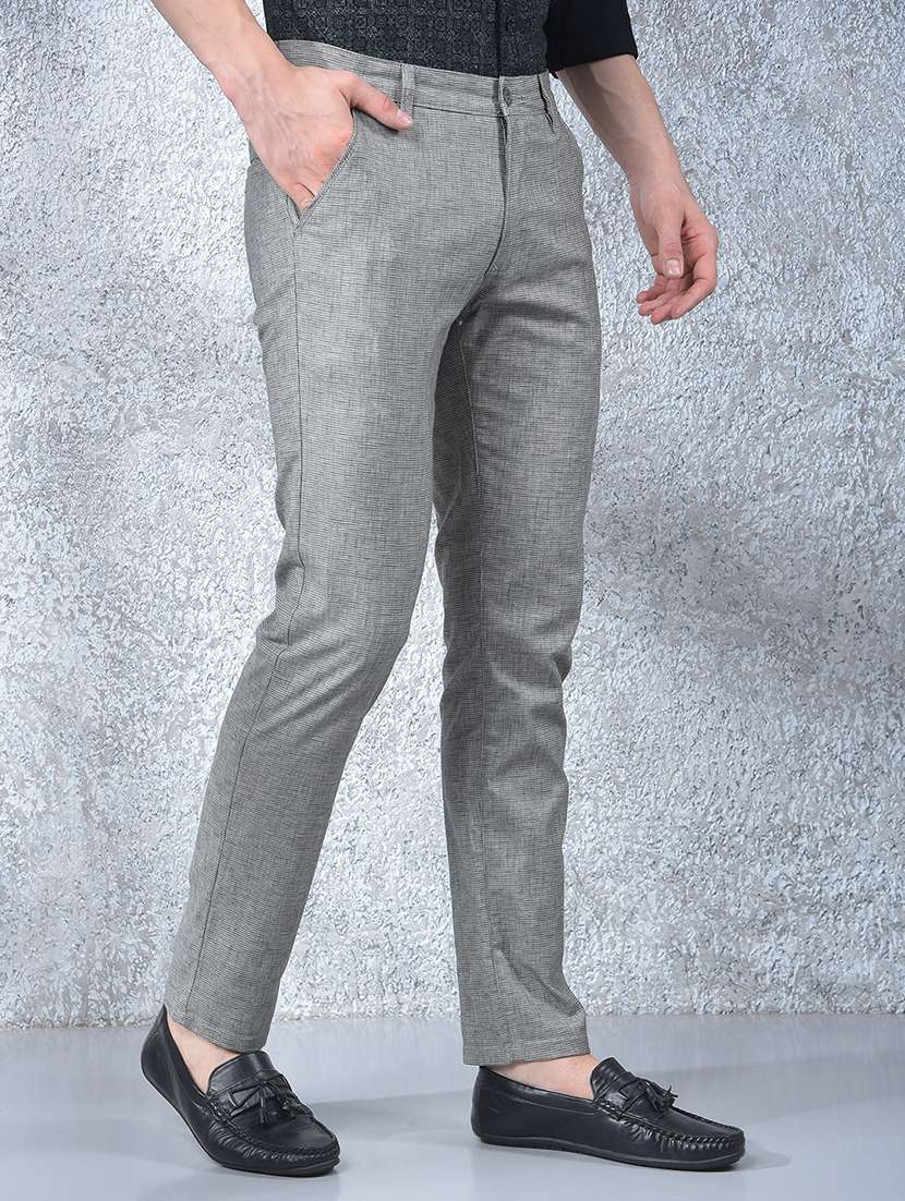 men solid mid rise flat front chinos - 22088164 -  Standard Image - 1