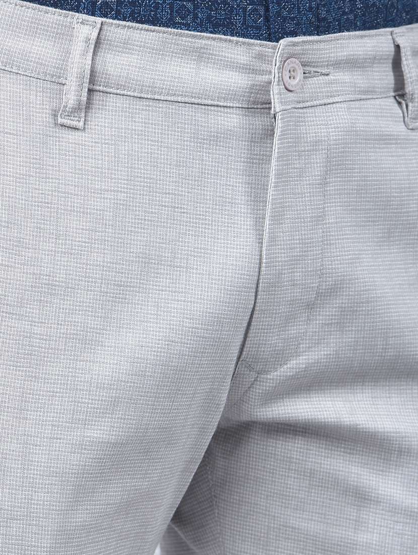 men solid mid rise flat front chinos - 22088165 - Standard Image - 6