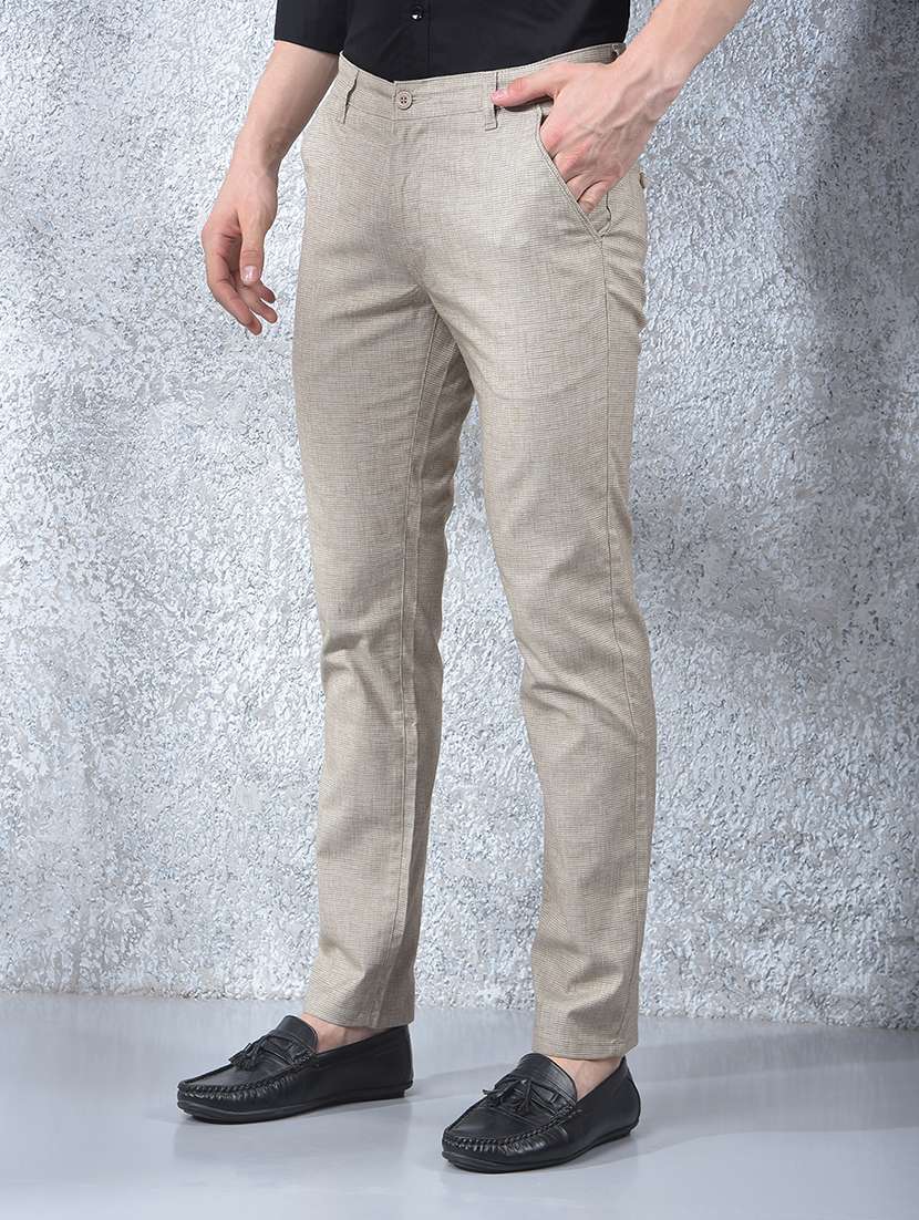 men solid mid rise flat front chinos - 22088166 -  Standard Image - 1