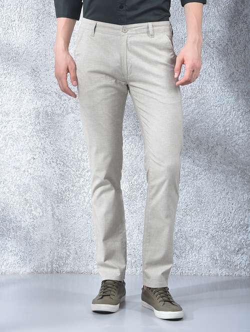 men solid mid rise flat front chinos - 22088167 -  Standard Image - 0
