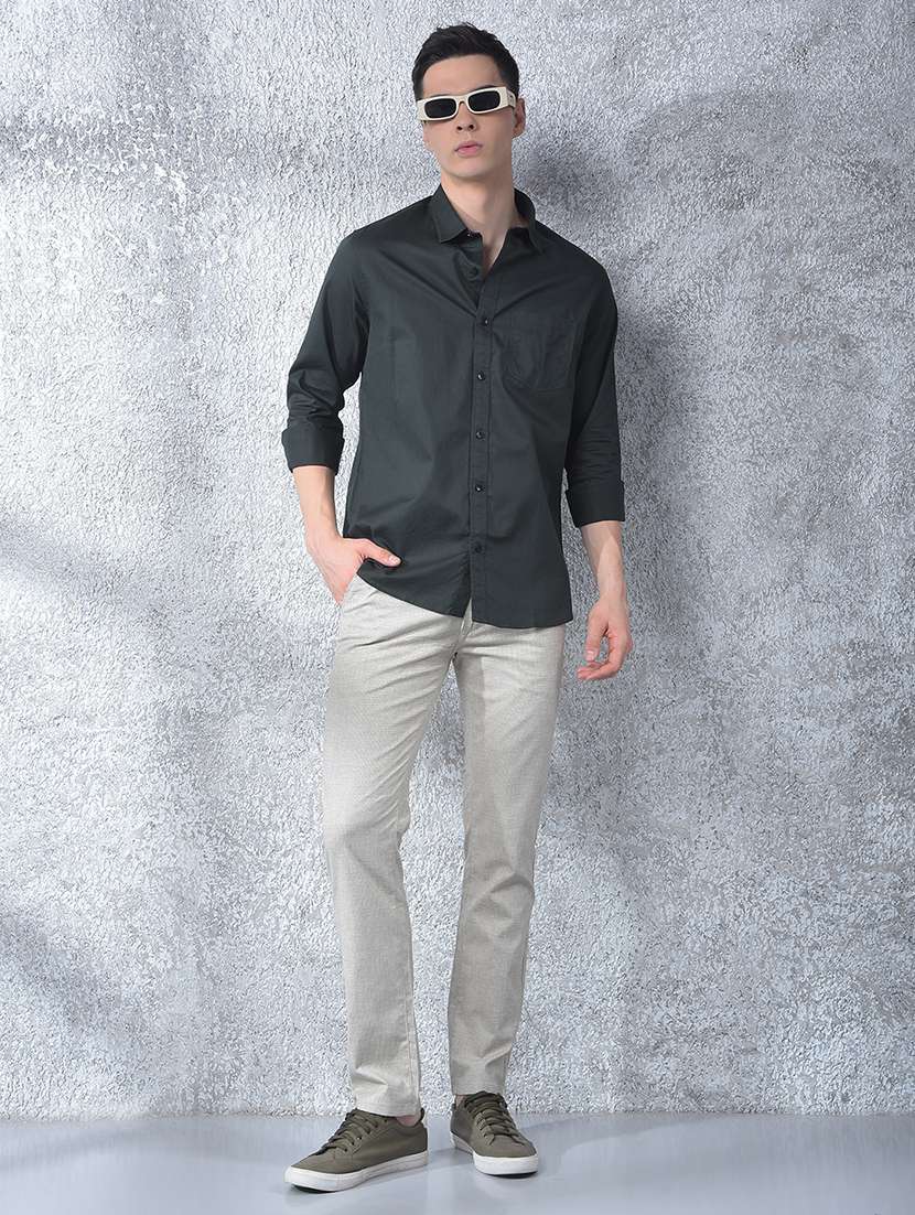 men solid mid rise flat front chinos - 22088167 -  Standard Image - 4