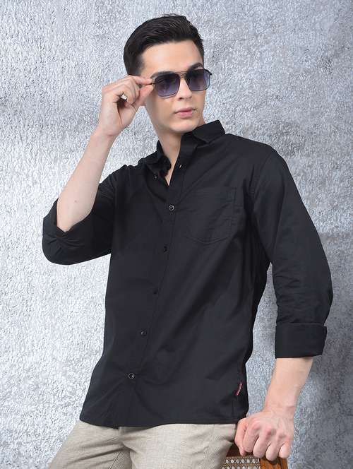 men solid long sleeve regular fit casual shirt - 22088173 - Standard Image - 0