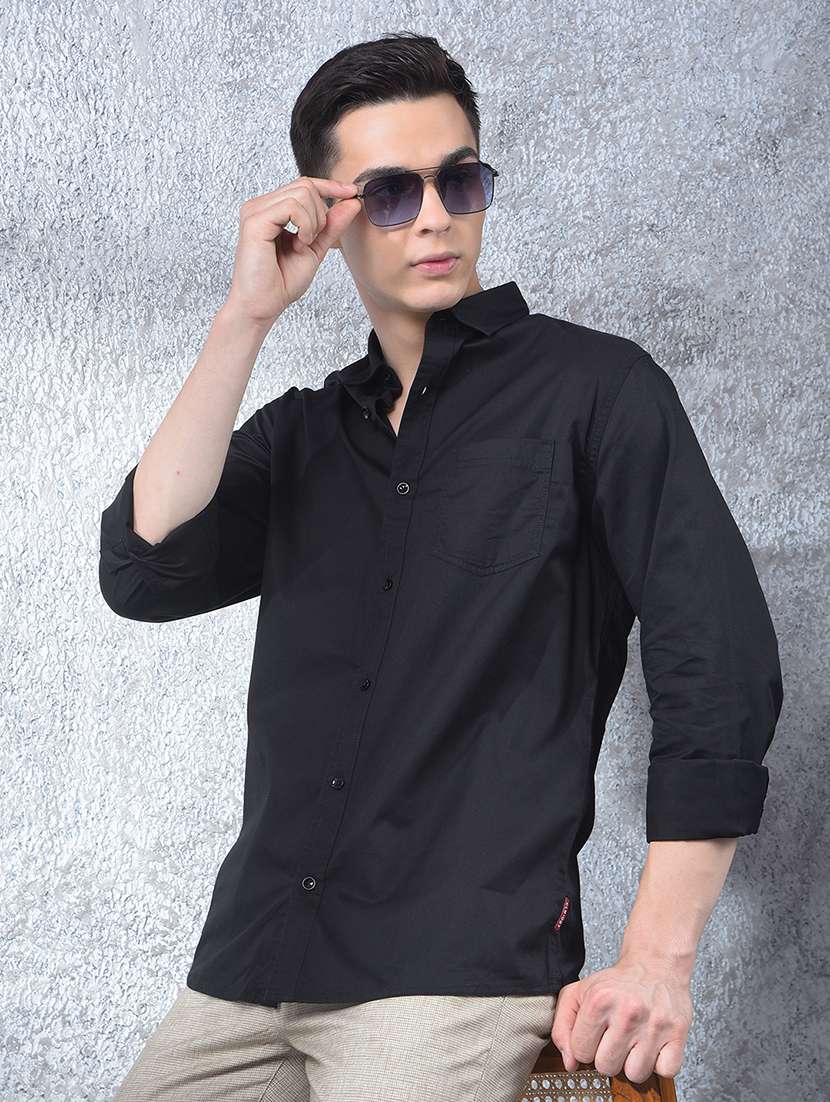 men solid long sleeve regular fit casual shirt - 22088173 - Zoom Image - 0