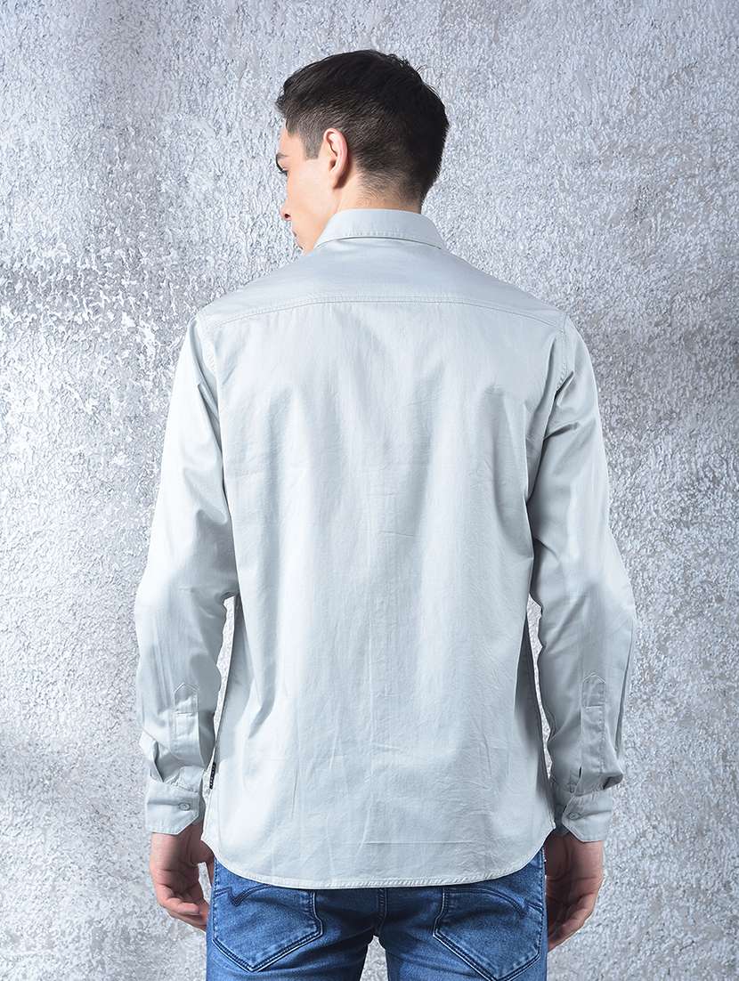 men solid long sleeve regular fit casual shirt - 22088175 - Standard Image - 4