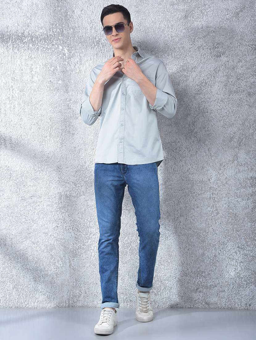 men solid long sleeve regular fit casual shirt - 22088175 - Standard Image - 6