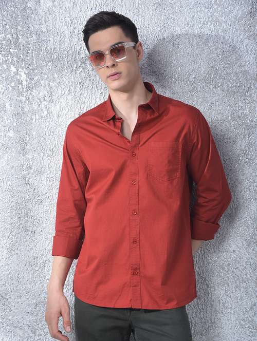 men solid long sleeve regular fit casual shirt - 22088176 -  Standard Image - 0