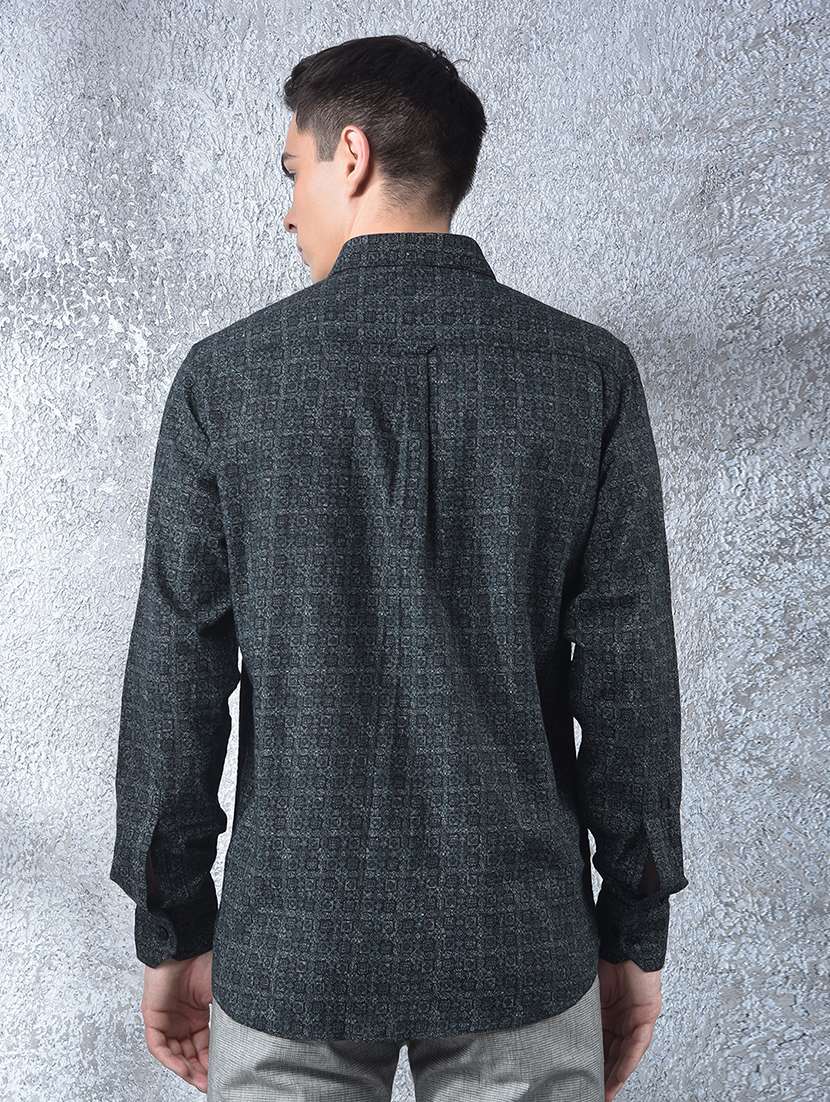 men printed long sleeve regular fit casual shirt - 22088177 - Standard Image - 4