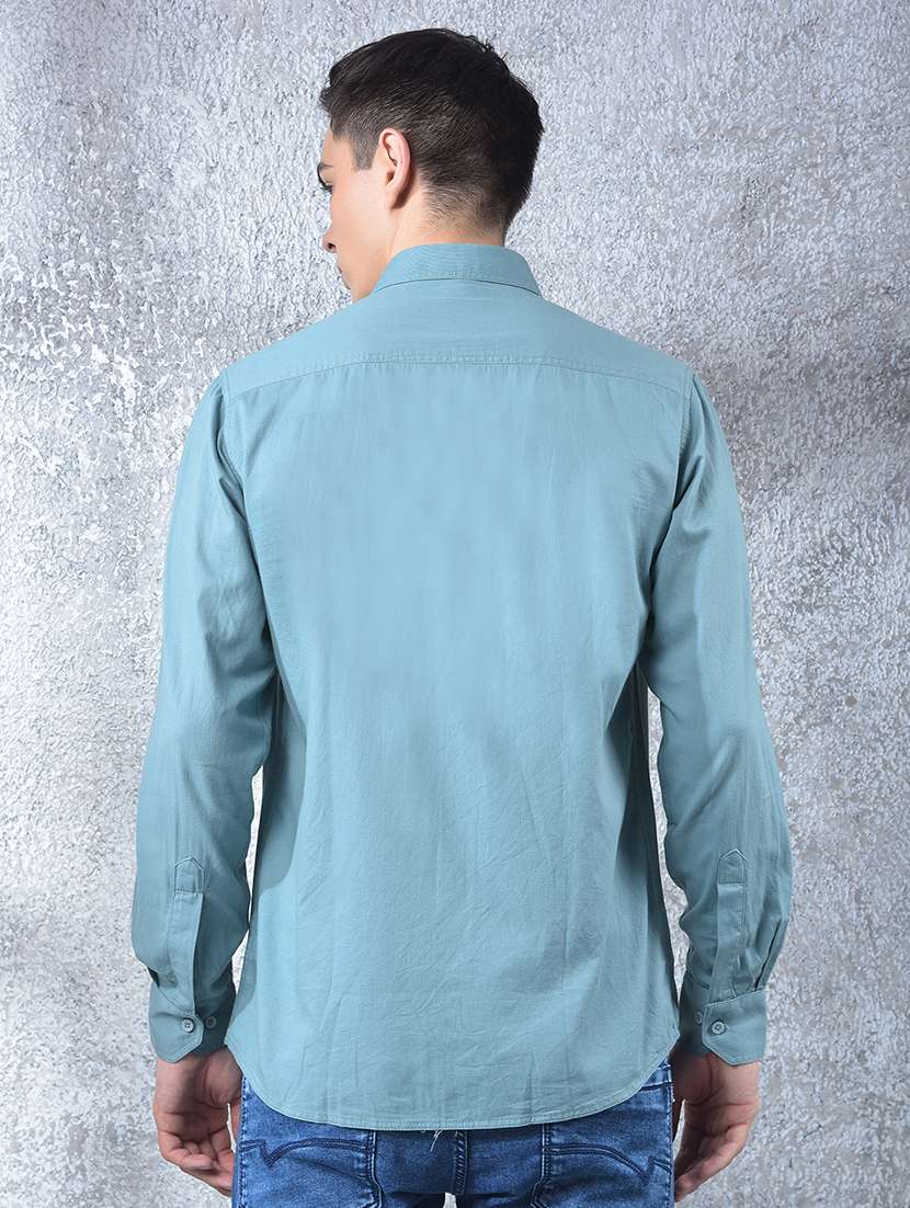 men solid long sleeve regular fit casual shirt - 22088180 - Standard Image - 4