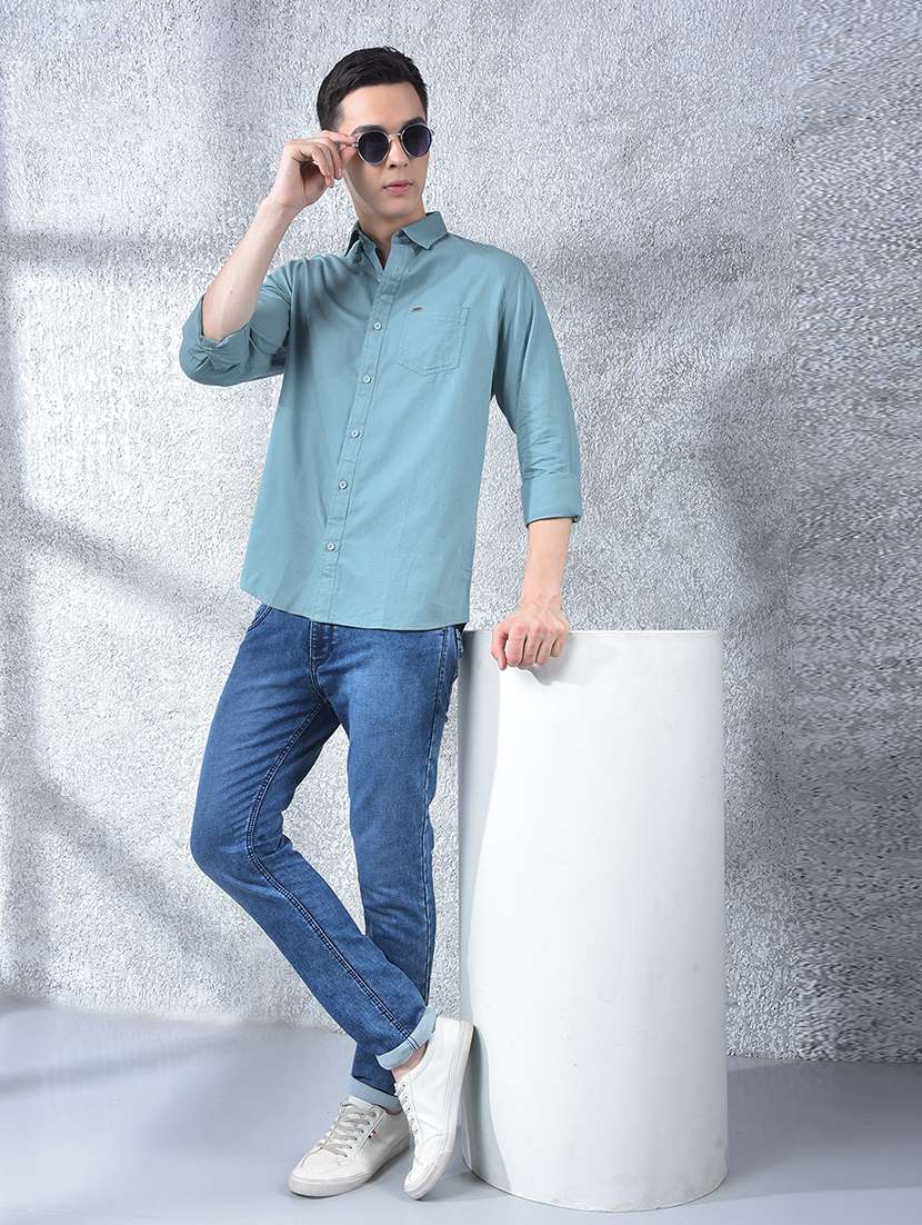 men solid long sleeve regular fit casual shirt - 22088180 - Standard Image - 6