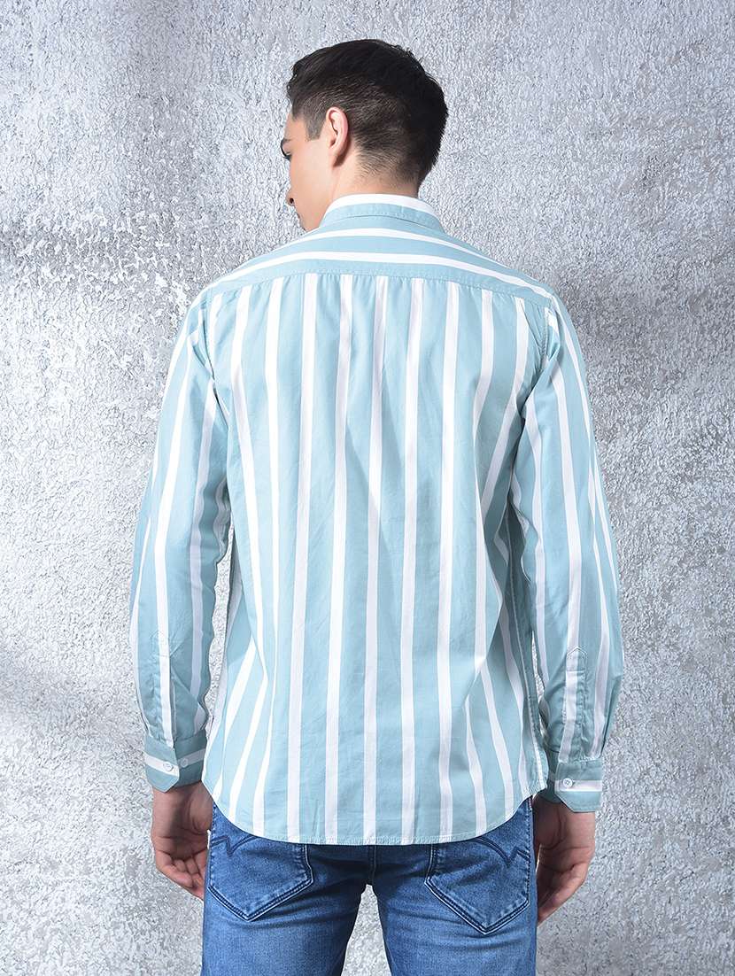 men striped long sleeve regular fit casual shirt - 22088182 - Standard Image - 4