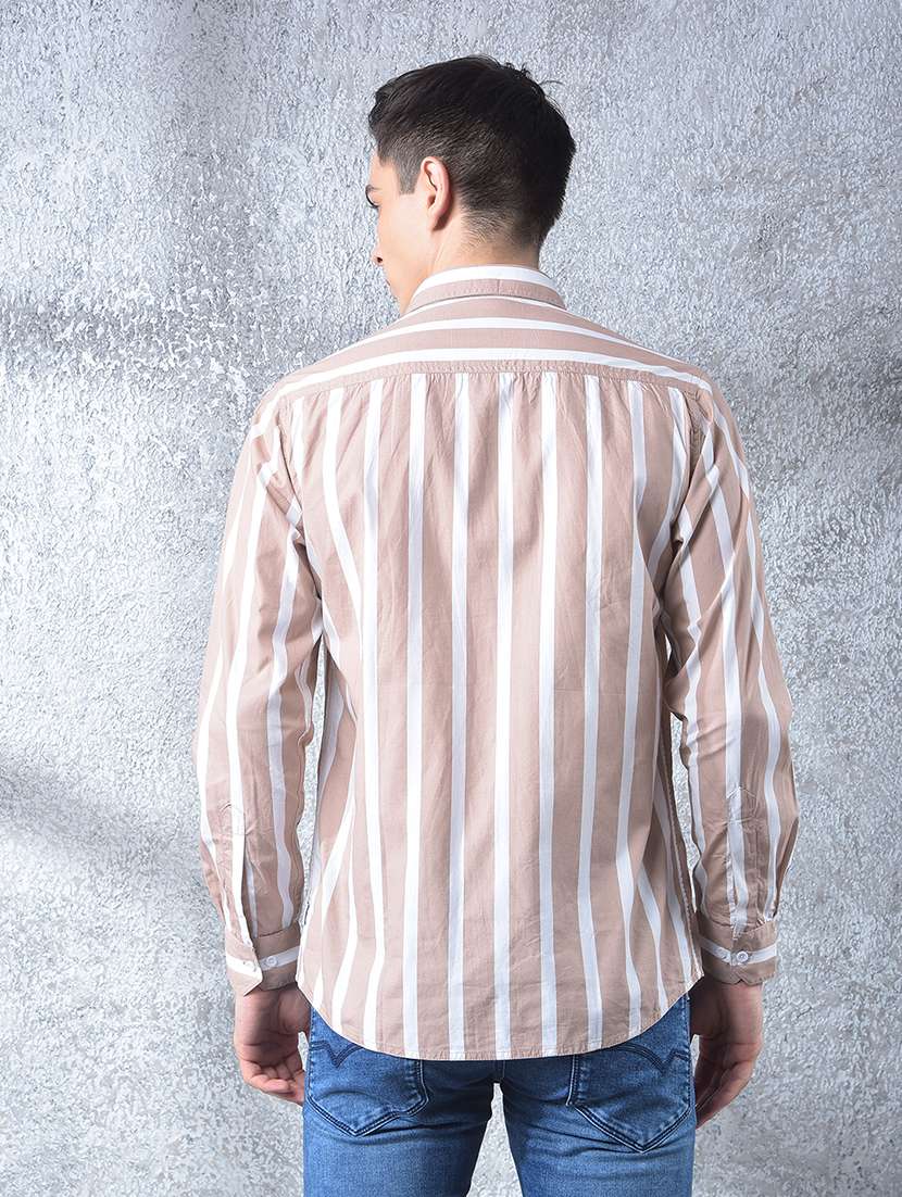 men striped long sleeve regular fit casual shirt - 22088183 - Standard Image - 4