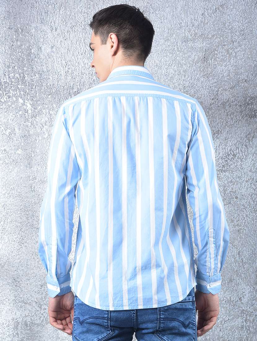 men striped long sleeve regular fit casual shirt - 22088184 - Standard Image - 4