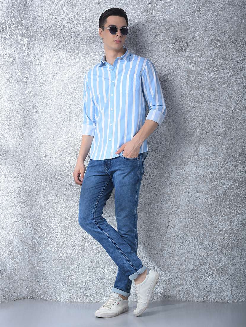 men striped long sleeve regular fit casual shirt - 22088184 - Standard Image - 6
