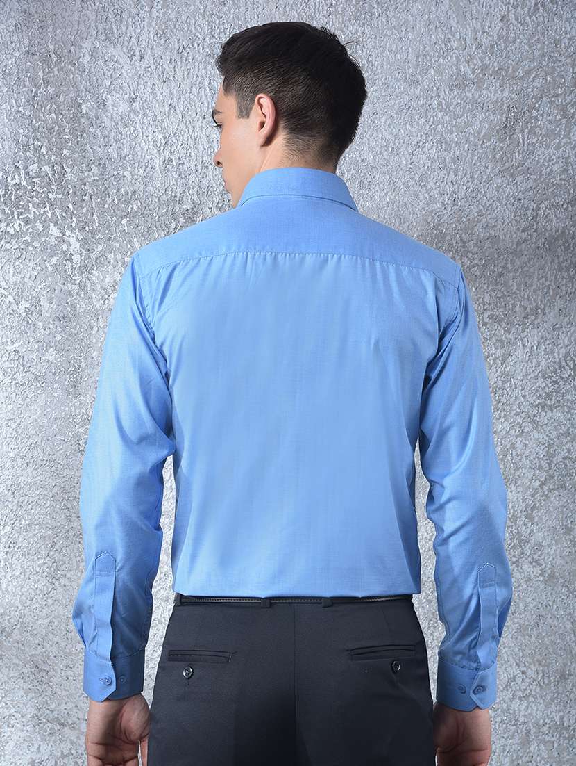 men solid long sleeve slim fit formal shirt - 22088185 - Standard Image - 4