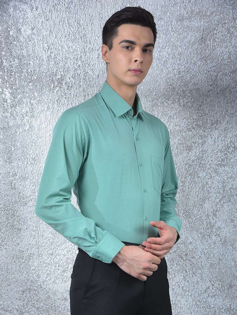 men solid long sleeve slim fit formal shirt - 22088186 -  Standard Image - 1