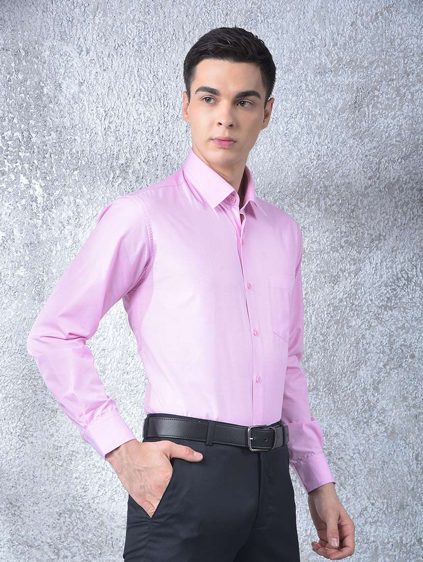 men solid long sleeve slim fit formal shirt - 22088188 -  Standard Image - 1