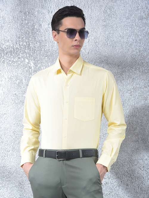 men solid long sleeve slim fit formal shirt - 22088190 - Standard Image - 0