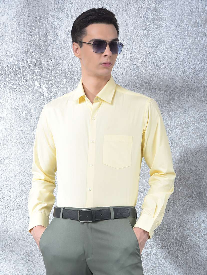 men solid long sleeve slim fit formal shirt - 22088190 - Zoom Image - 0