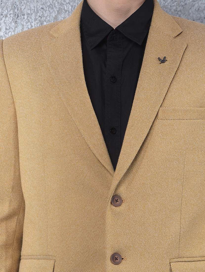 men solid lapel collar single breasted casual blazer - 22088193 -  Standard Image - 4