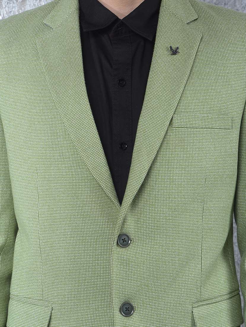 men solid lapel collar single breasted casual blazer - 22088194 -  Standard Image - 4