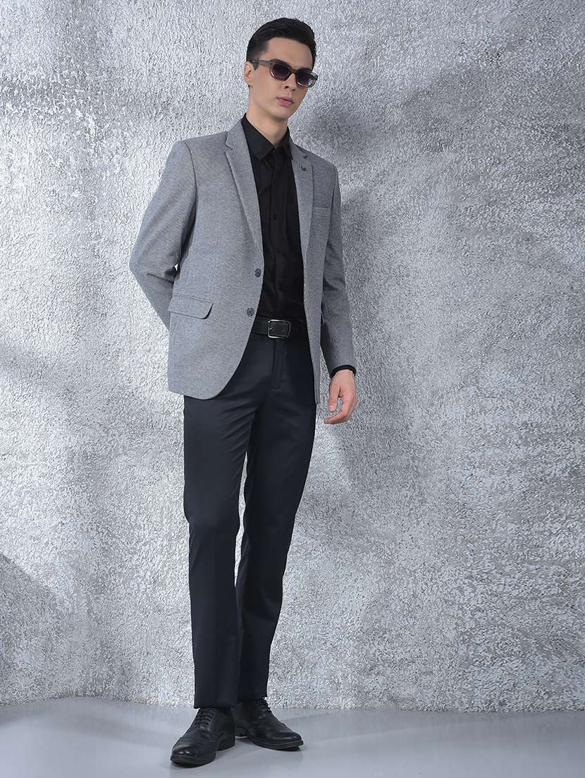 men solid lapel collar single breasted casual blazer - 22088195 -  Standard Image - 4