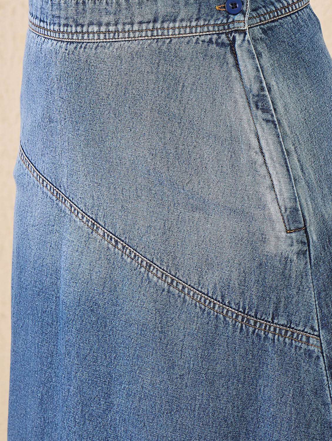 women solid high rise asymmetric denim skirt - 22088231 -  Standard Image - 4