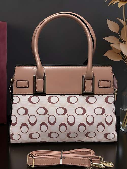 pink leatherette (pu) handbag - 22088251 - Standard Image - 0