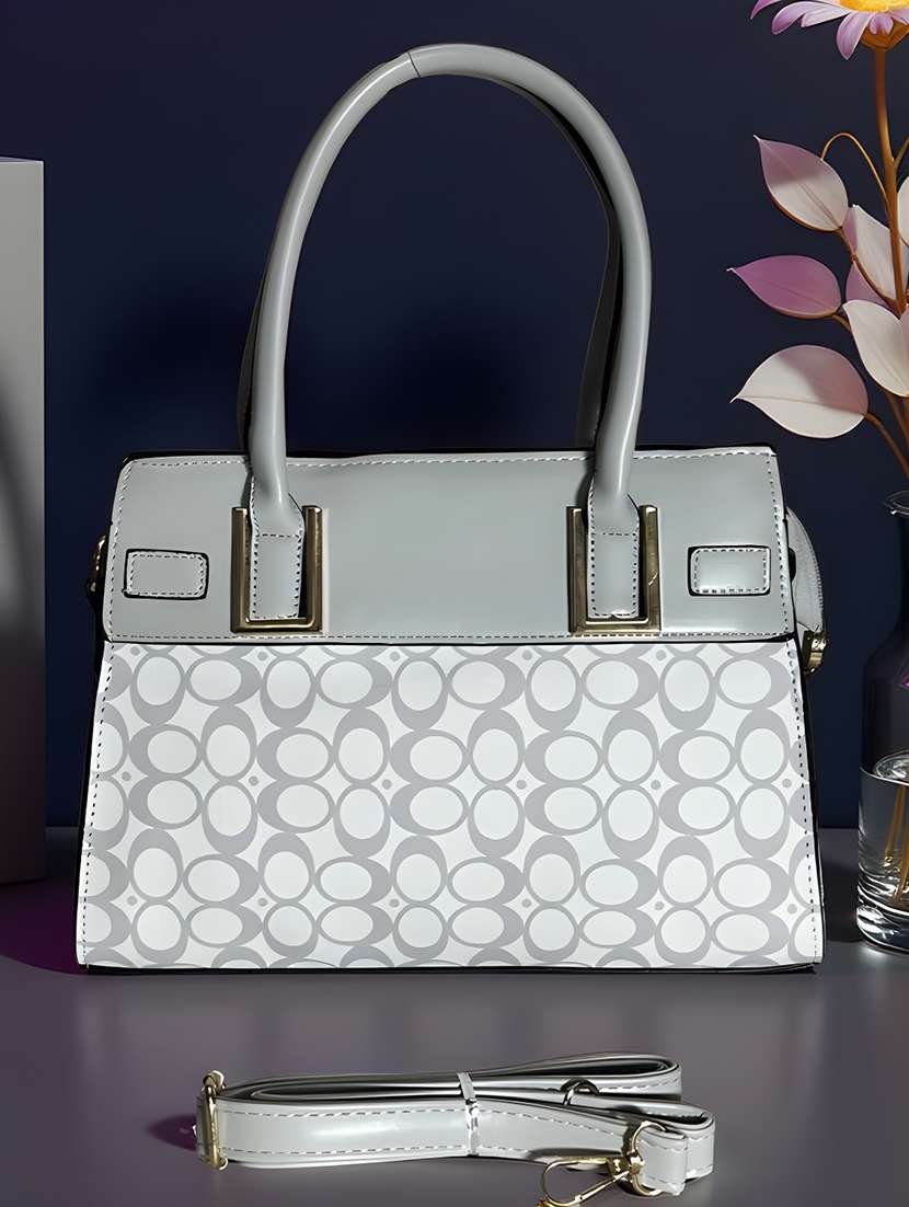 grey leatherette (pu) handbag