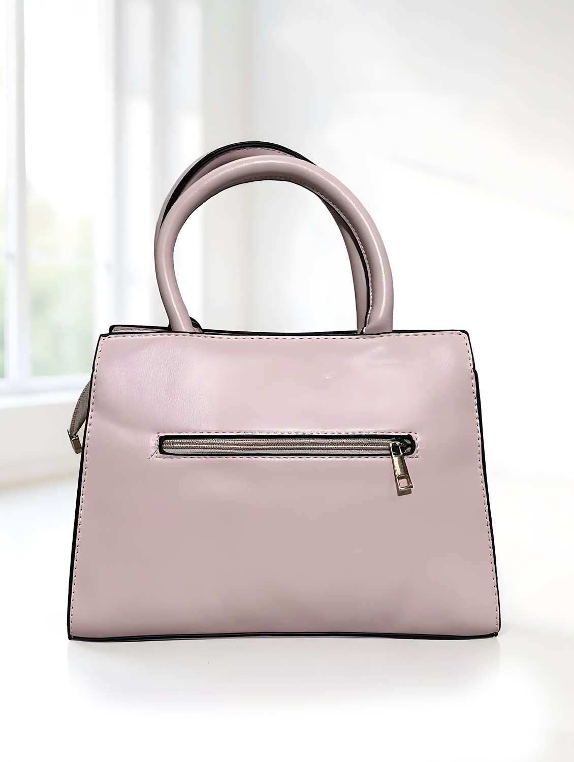 women solid leatherette handbag - 22088258 - Standard Image - 1