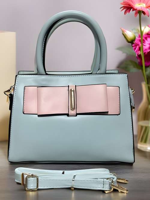 blue leatherette (pu) handbag - 22088260 -  Standard Image - 0