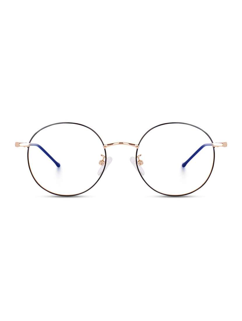 round spectacle frame with blue light protection