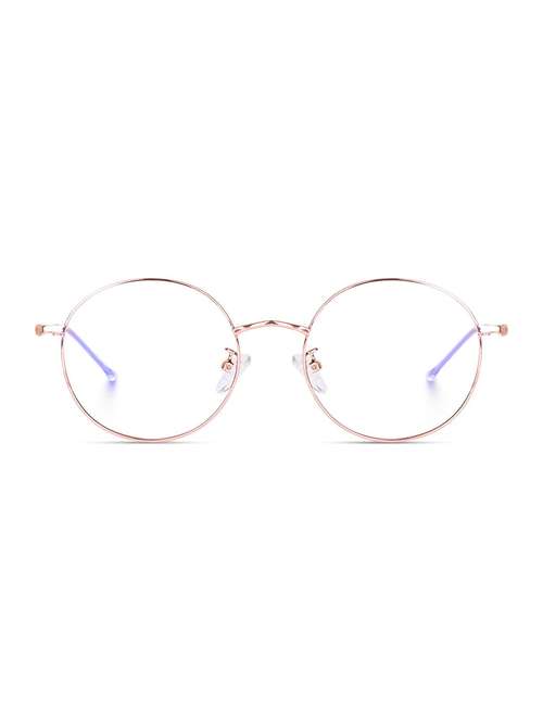 round spectacle frame with blue light protection
