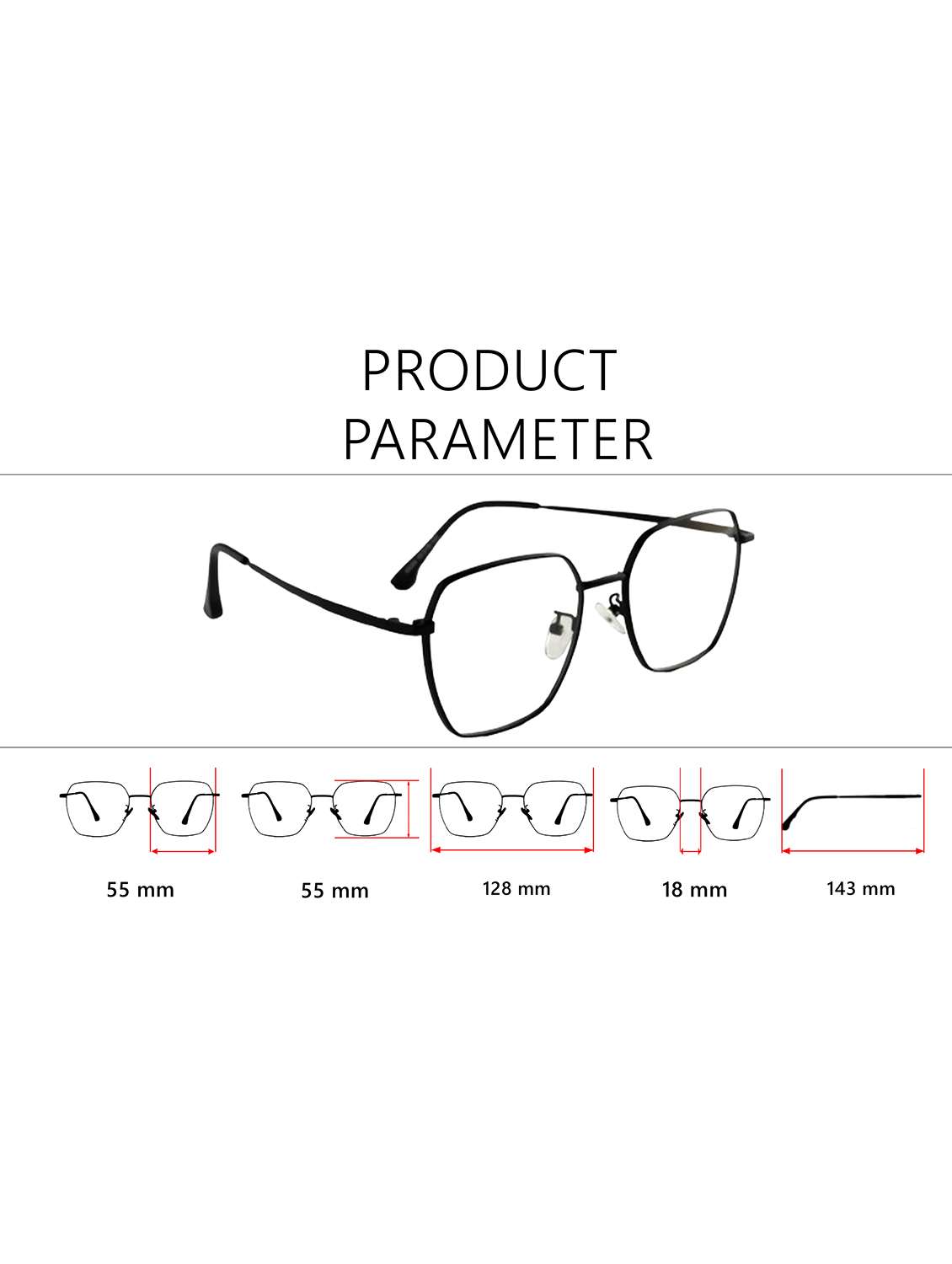 hexagon metal frames with blue light protection  - 22088267 -  Standard Image - 4