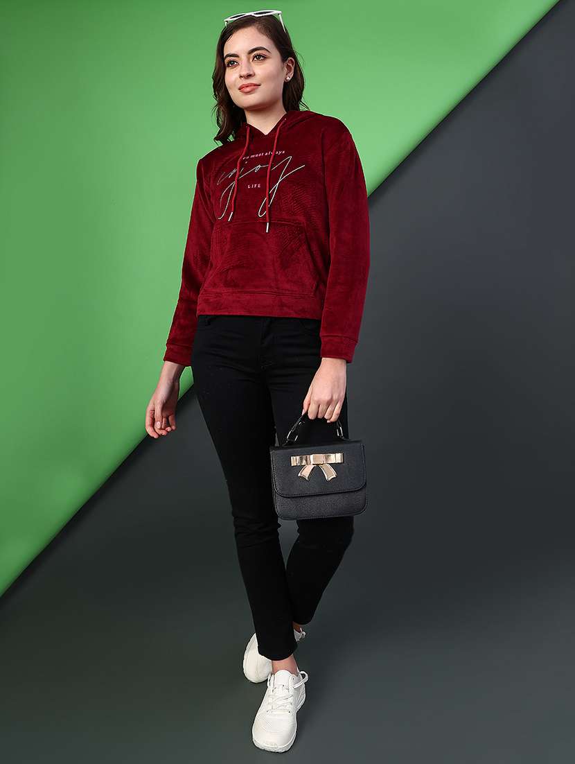 women printed long sleeve hooded sweatshirt - 22088274 -  Standard Image - 4