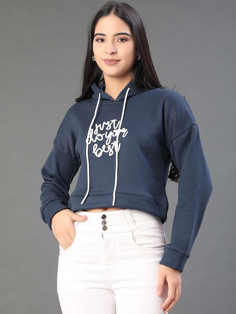 women printed long sleeve hooded sweatshirt - 22088278 -  Standard Image - 1